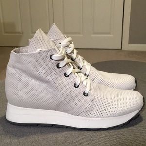 LD Tuttle Perforated Leather White Sneaker Boot